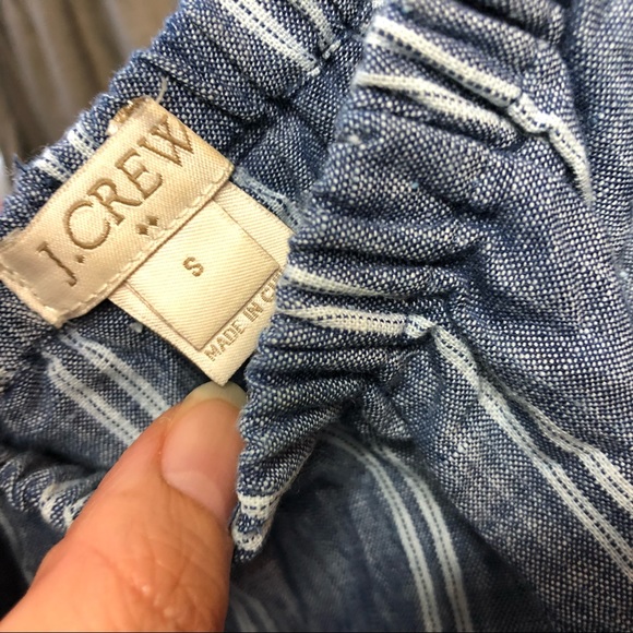 J Crew Factory Chambray Ruffle Neck Dress Small - Picture 6 of 8